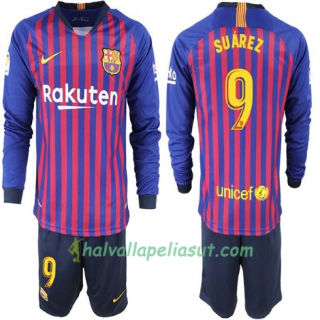 Jalkapallo Pelipaidat FC Barcelona Suarez 9 Lasten Kotipaita 2018-2019 Pitkähihainen